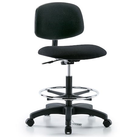Global Industrial ESD Stool, Fabric, Black, 17 in - 25 in Seat Height, Armless Arms 695535